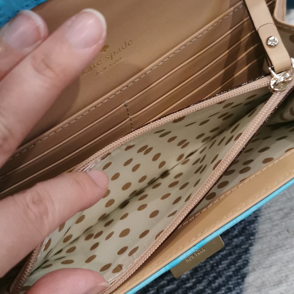 New Kate Spade Wellesly Ostrich Cyndy Long Wallet - Picture 6 of 11